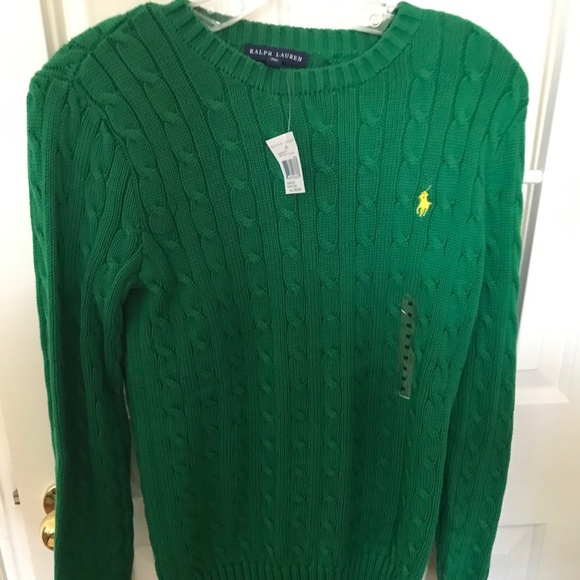 Ralph Lauren Sweaters - Kelly Green Ralph Lauren Cable-Knit Sweater - NWT